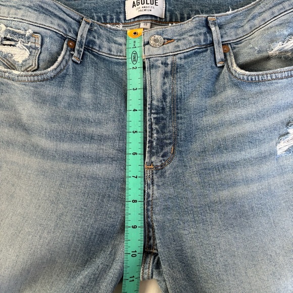 Agolde Light Blue Distressed Skinny Jeans Sophie Cropped Denim - Picture 13 of 16